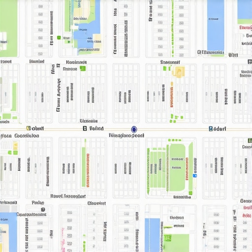 Neighborhood map illustrating micro-location keywords and local landmarks for SEO