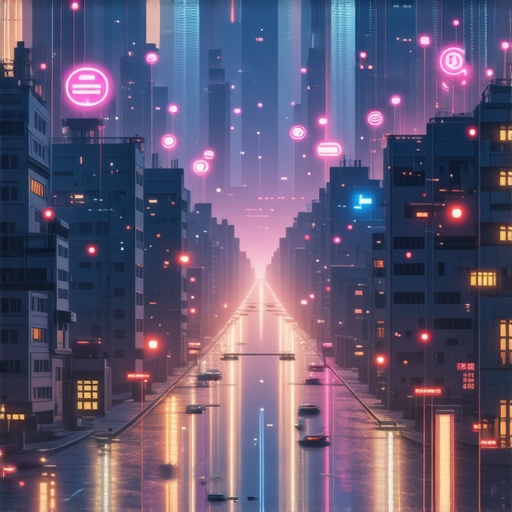 Smart City Data Analytics for Local SEO Futuristic cityscape with IoT sensors and digital data streams