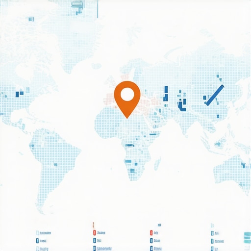 Futuristic map interface highlighting local business rankings and SEO data