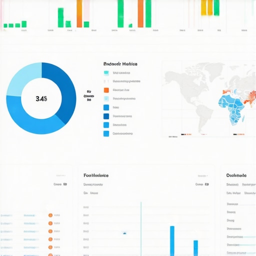 Advanced Local SEO Dashboard A futuristic dashboard display illustrating local SEO metrics and Google Maps rankings
