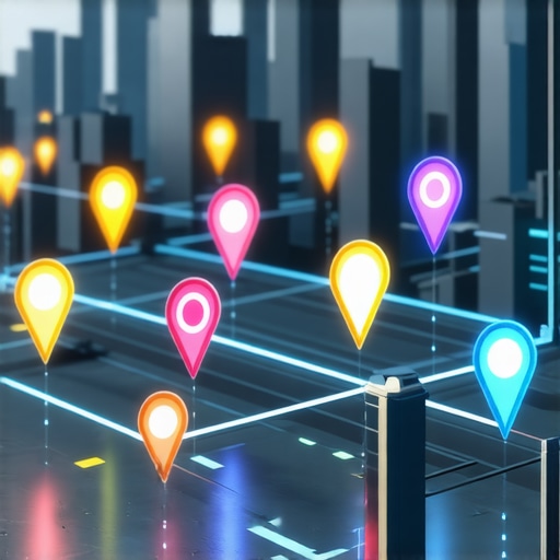Futuristic city with digital signals indicating local search optimization