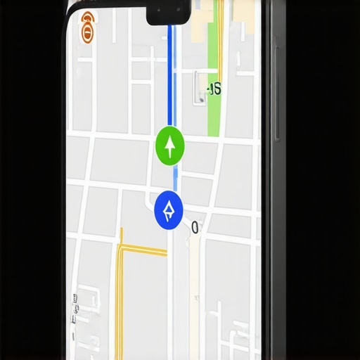 Future of Local SEO with AR and Voice Search Smartphone displaying augmented reality navigation and voice search features, showcasing advanced local SEO tools