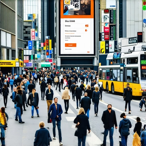 City street with sensors and digital ads illustrating hyper-local data utilization