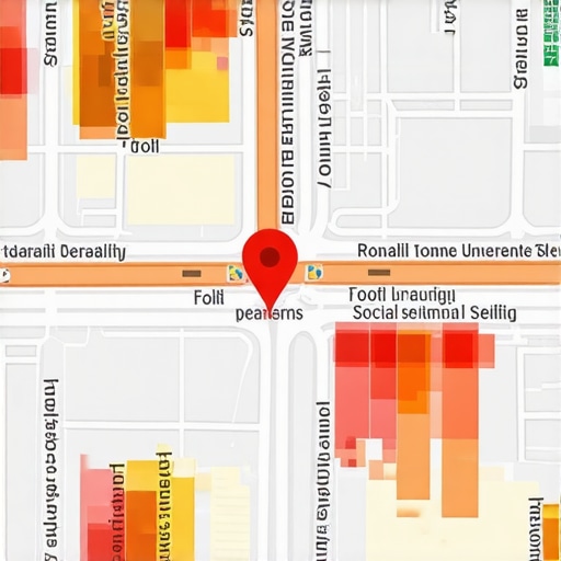 Hyperlocal Data Visualization in Action Dynamic map overlay illustrating hyperlocal data points for local SEO