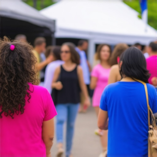 Photo of a community event featuring local businesses and residents, emphasizing local involvement and authenticity