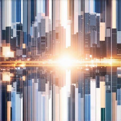 City with digital overlays showcasing geospatial data and augmented reality features