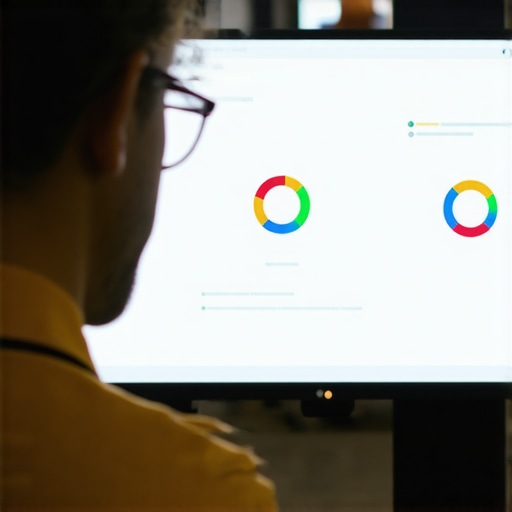 Business owner reviewing local visibility metrics on screen