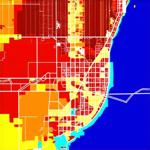 A detailed city map with heat zones indicating user activity based on geospatial analytics.