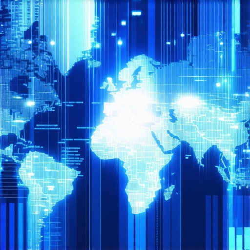 Futuristic digital map illustrating advanced local SEO analytics with data overlays.