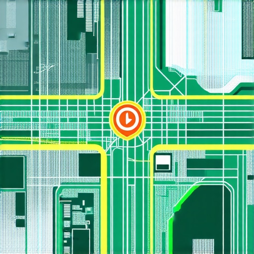 Future of Local SEO and Proximity Signals A digital map illustrating proximity zones, user engagement, and local SEO strategies in 2025.