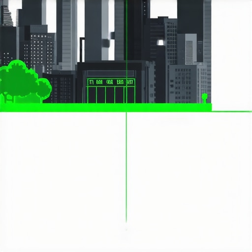 A city illustration showing AR and beacon signals guiding users to businesses