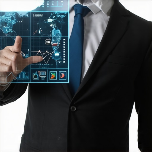 Geospatial Data Analysis for Local SEO Professional analyzing geospatial data on digital map with graphs