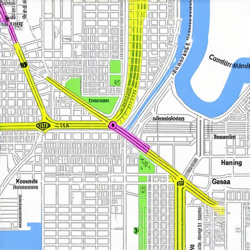 Map with layered geospatial data highlighting areas of high foot traffic and customer clusters
