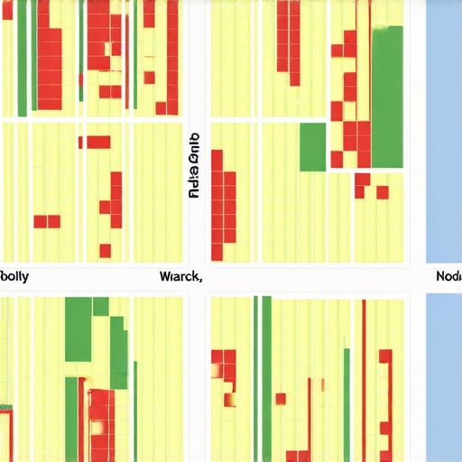 Geospatial Data Visualization for Local SEO A detailed city map with layered data points showing neighborhood clusters and proximity zones.