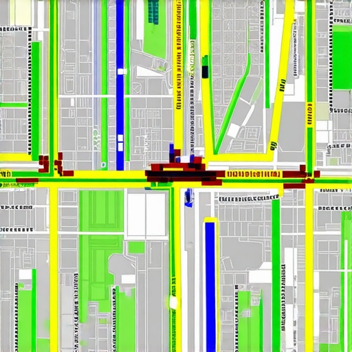Geospatial Data for Local SEO Optimization Heatmap showing foot traffic patterns over a cityscape, illustrating geospatial analytics in action.