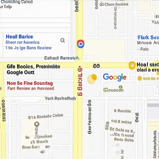Screenshot of Google Maps showing local business listings with engagement indicators
