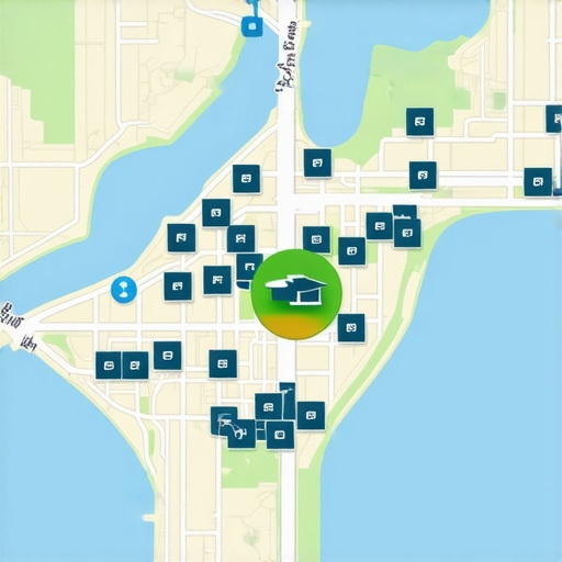 Hyper-Localization Mapping and Analytics Map with local business clusters highlighted alongside data overlays and analytics charts.