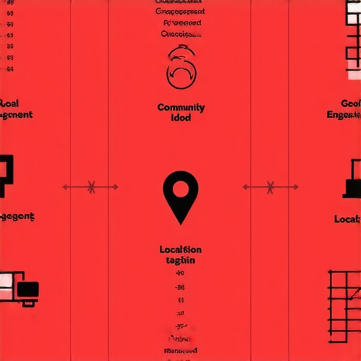 Hyperlocal Content Strategy Visualization Illustration depicting hyperlocal content creation and community engagement in local SEO.
