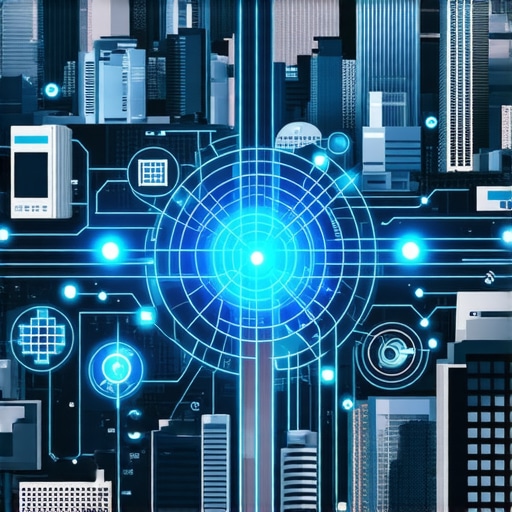 Visualization of IoT sensors gathering proximity signals in a city setting.