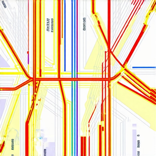 Real-Time Geospatial Data Integration for Local SEO Visualization of live foot traffic flow over a city map indicating hyperlocal activity.