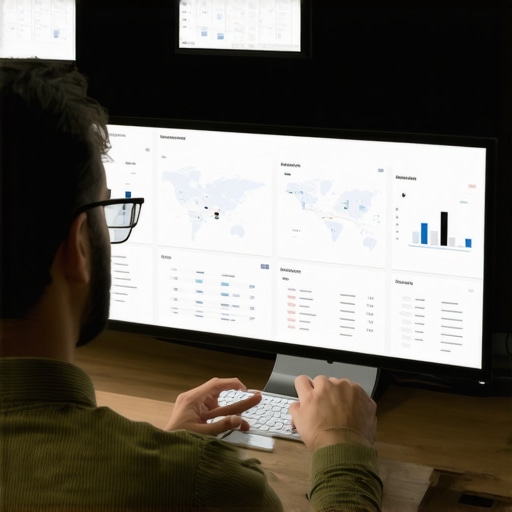 Real-time Local Data Analysis for SEO Analyst reviewing real-time local search analytics on computer screens showing maps and graphs