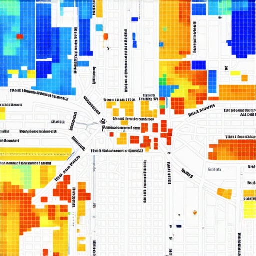 Heatmap illustration of consumer activity zones within a city, highlighting proximity-focused marketing opportunities.