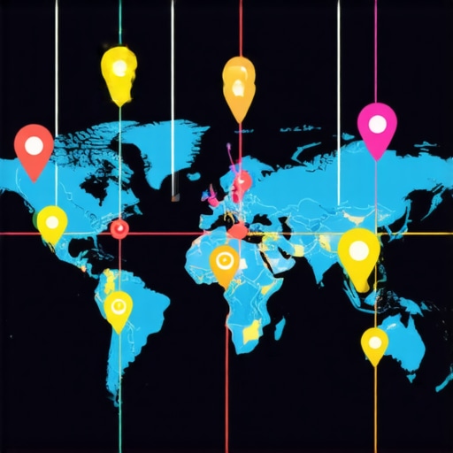 Visualizing Local SEO Signals on a Digital Map Colorful digital map highlighting proximity and local SEO signals for 2025.