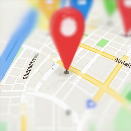 A detailed digital map highlighting multiple local business locations with analytics overlays.
