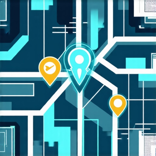 Futuristic map illustrating AI-enhanced local search signals and data analytics.