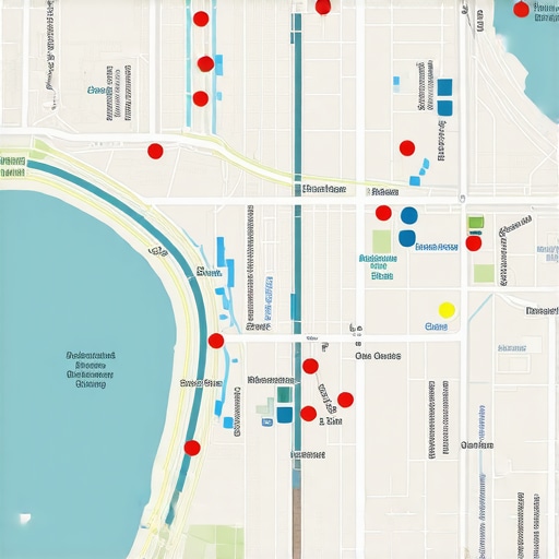 Futuristic digital map showing AI data overlays and local relevance signals.