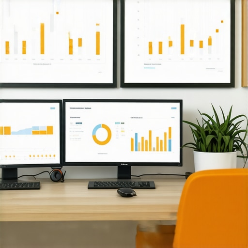 Business analyst reviewing local SEO metrics on a digital dashboard.