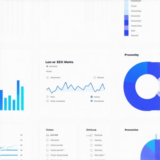 A digital dashboard showing various local SEO performance metrics.