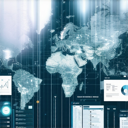 Futuristic digital map with layered geospatial data, AI analysis, and local business markers