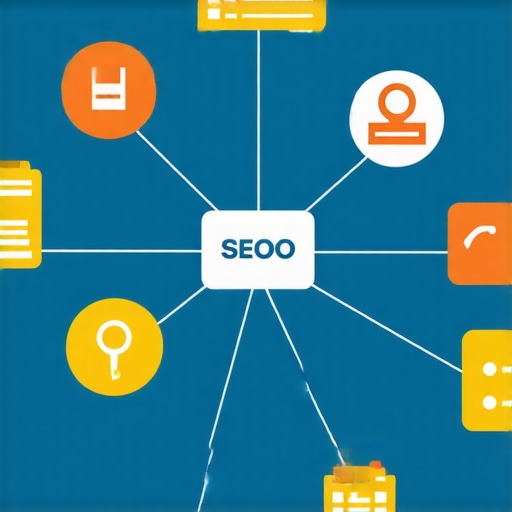Diagram illustrating semantic keyword clusters and schema markup for local SEO.