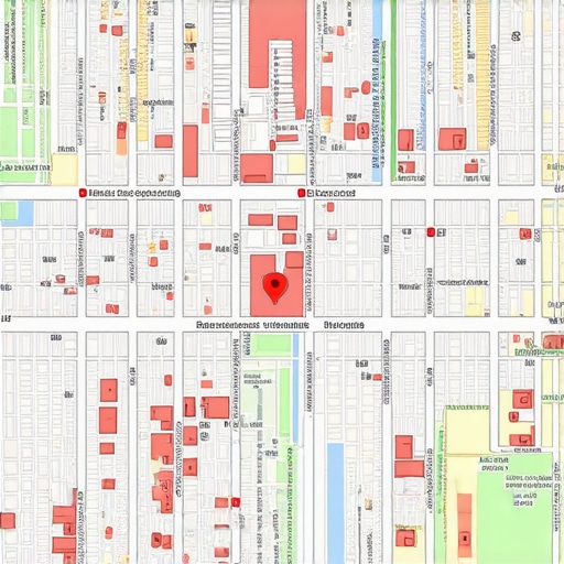 Map showing targeted neighborhoods with geotagged business locations.