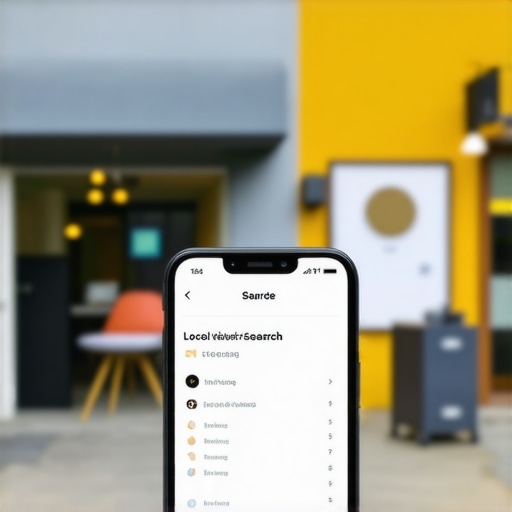 Voice Search Results for Local Businesses Smartphone showing voice-activated local business search results.