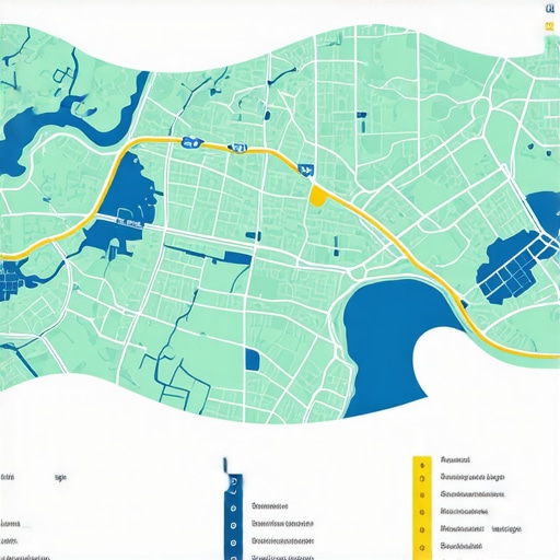 A digital map emphasizing geospatial and engagement data blending for local SEO strategies.