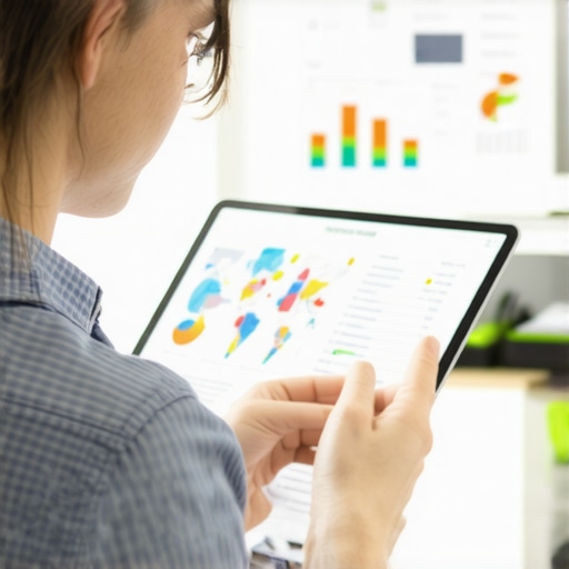 Analyzing Local SEO Performance Business owner reviewing local SEO and map analytics on tablet