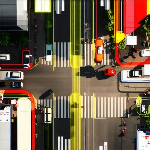 Mobile devices receiving targeted ads within a specific city zone.