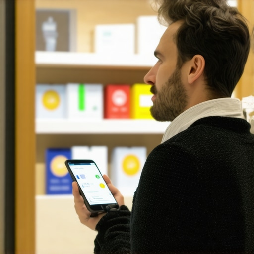 Beacon device tracking customer interactions inside a retail store.