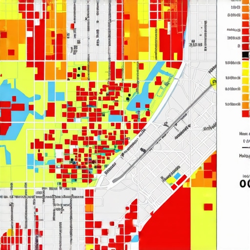 Visualizing Hyper-Local Data for Targeted Marketing A detailed dashboard showing neighborhood-level social and foot traffic analytics for local SEO