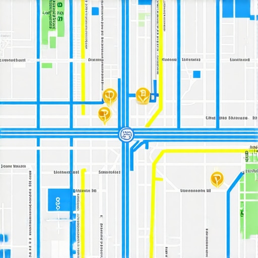 A futuristic city map highlighting digital data points influencing local search rankings.