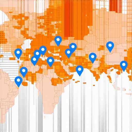 A detailed map illustrating clusters of local businesses within a city neighborhood, emphasizing proximity and regional influence.