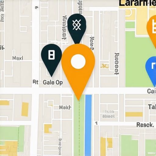 Digital map showing increasing proximity zones and customer interactions